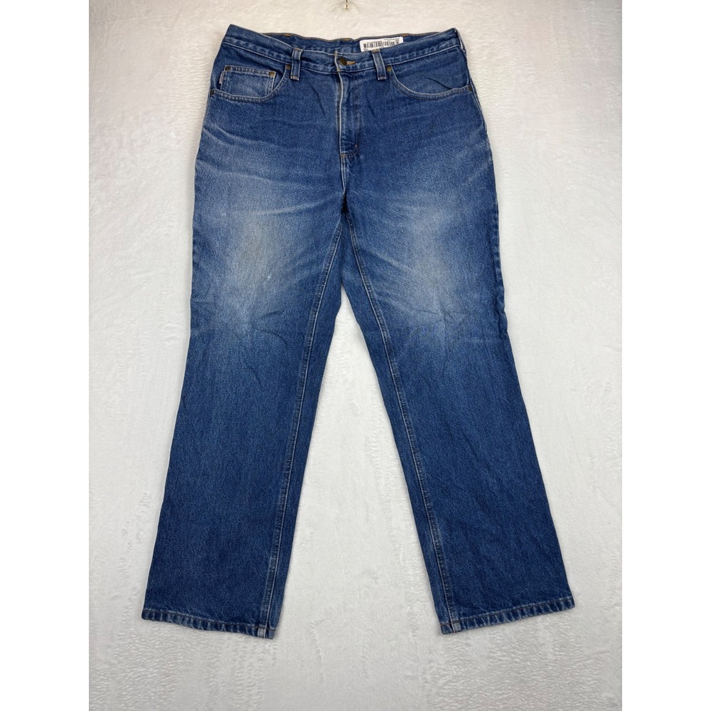 Carhartt Mens 34x30 Relaxed Fit Blue‎ Grunge Denim Jeans Baggy Medium Waist Wash